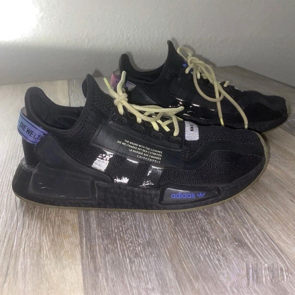 Adidas NMD R1 V2 Core Black Pulse Yellow Sonic Ink GW6021 Youth US Size 6